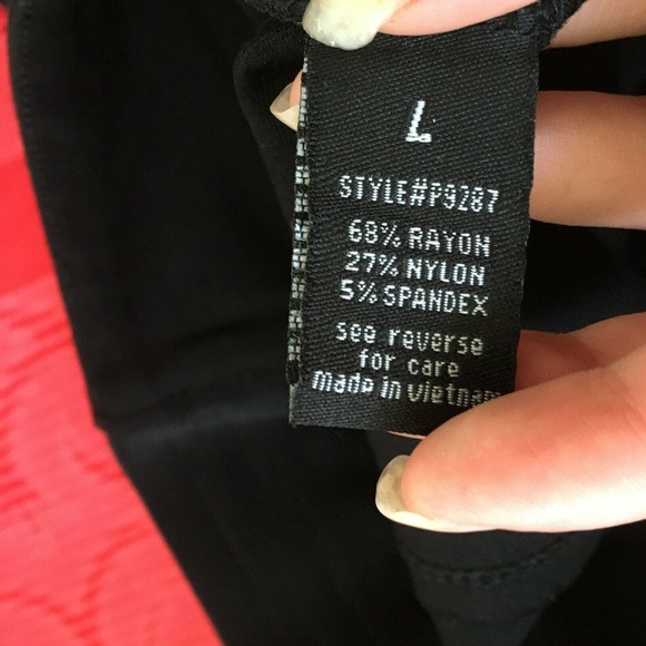 Active USA Legging Pants Womens Sz L Black Stretch Ponte‎ Knit Pants - Picture 7 of 10